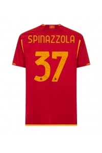 AS Roma Leonardo Spinazzola #37 Jalkapallovaatteet Kotipaita 2023-24 Lyhythihainen